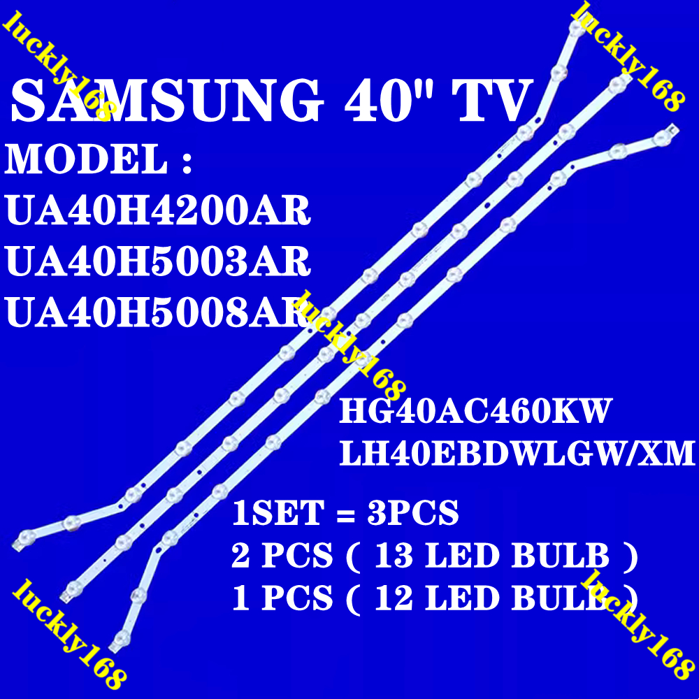 KIT 3 BARRE STRIP LED PER TV 40" SAMSUNG UA40K5000AR UA40KF21 Ue40j5000 Ue40j5