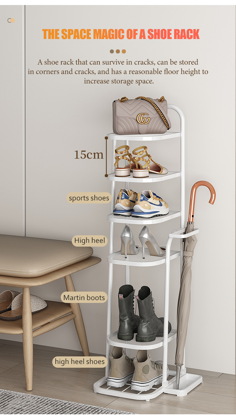 SEXY MAMA Multi-Layer Anti-Rust Metal Shoe Rack wt Umbrella Rack Shoe ...