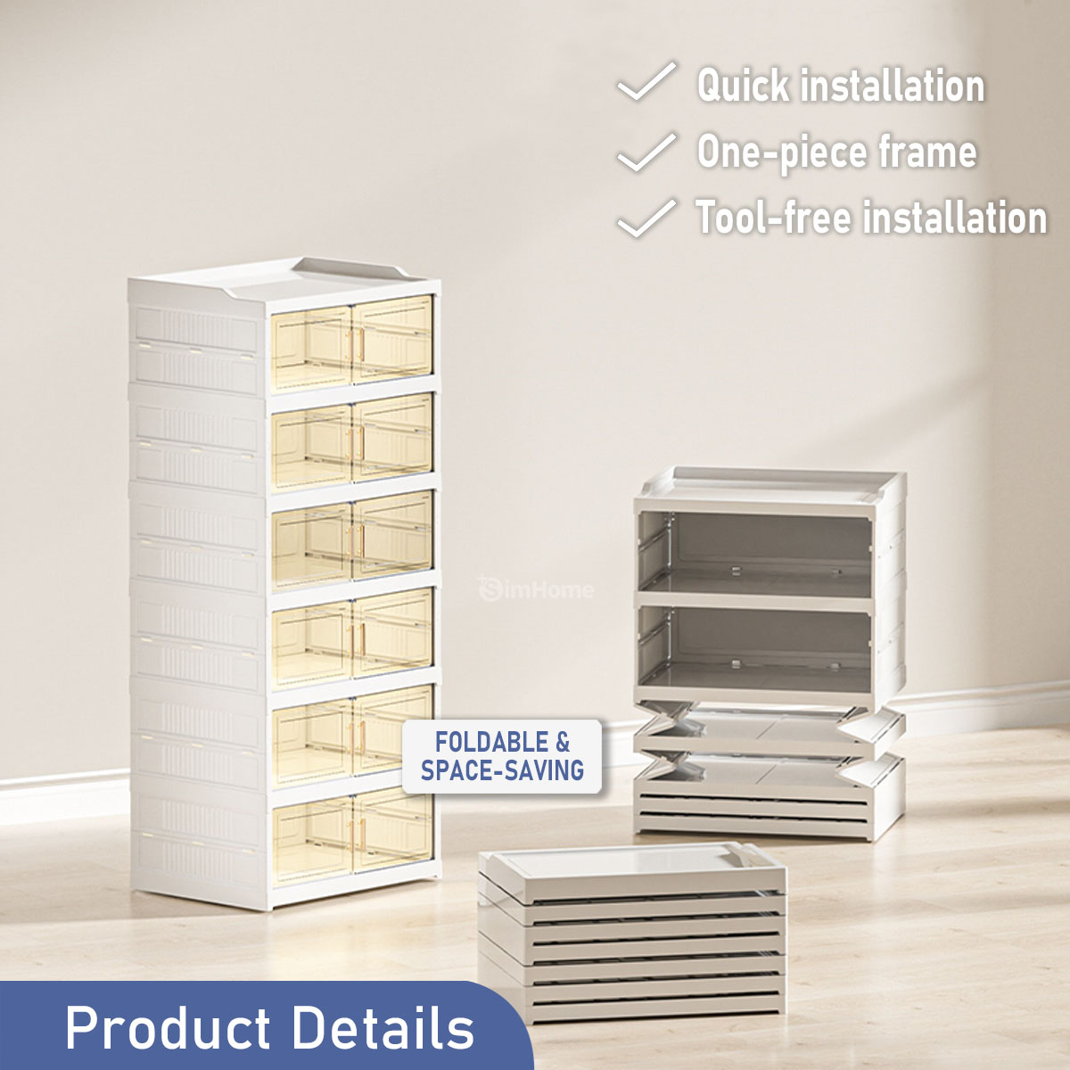 SimHome Foldable Shoe Rack Folding Shoe Cabinet Rak Kasut Plastik ...