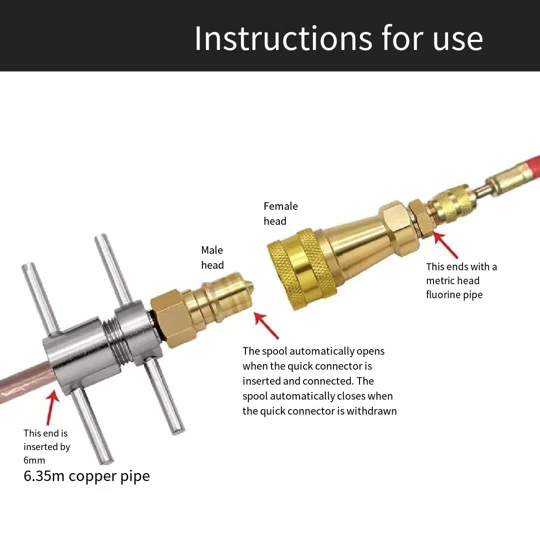 Plate hand type quick connector fluorine filling connector refrigerator ...