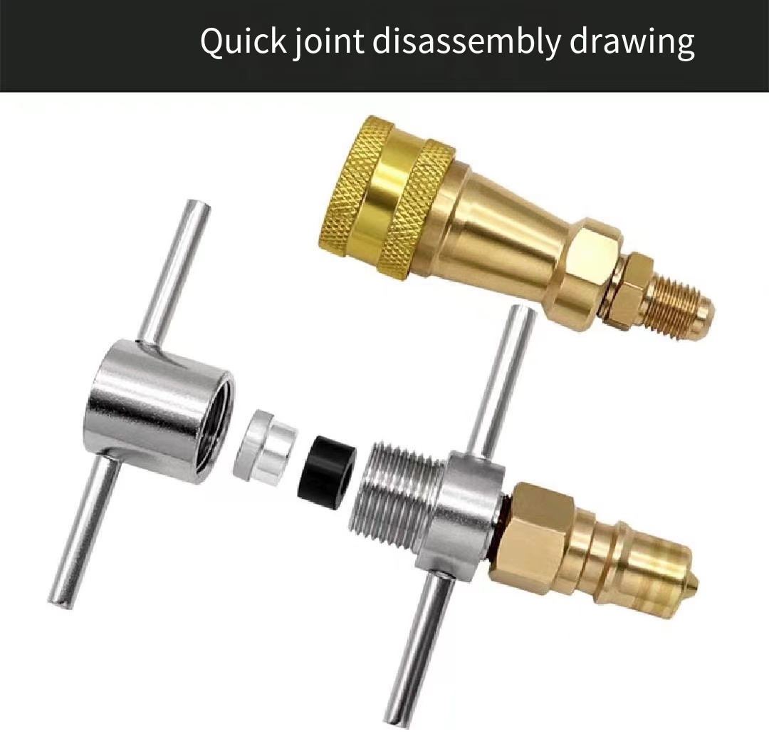Plate hand type quick connector fluorine filling connector refrigerator ...