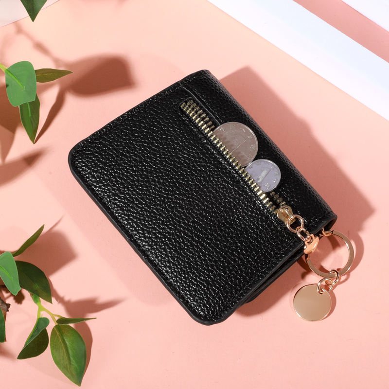 Women's Cute Bifold Envelope Wallet – Credit Card Holder, Solid Color, Faux Leather