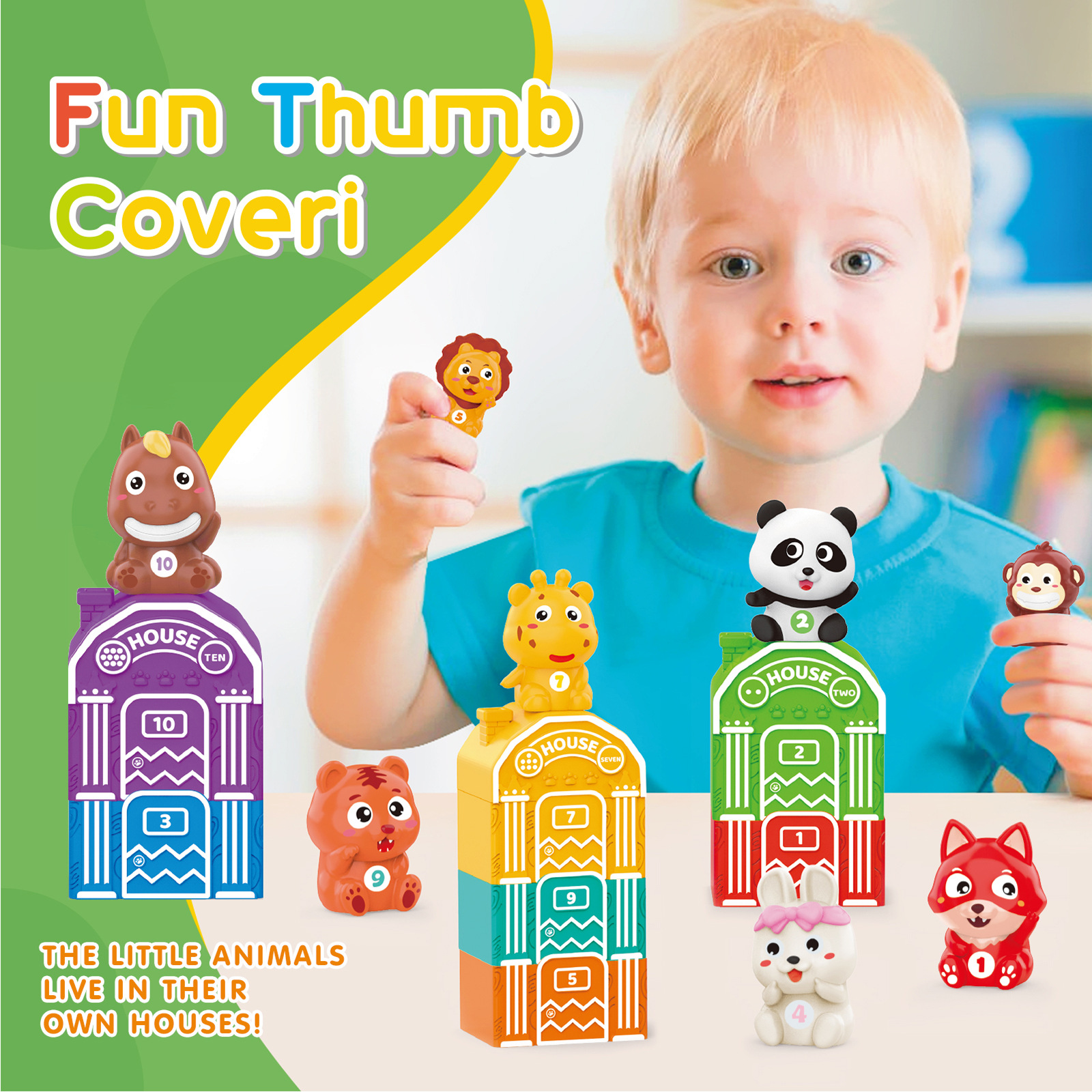 Farm Animal Matching House Montessori Toys For Toddler Rainbow Finger ...