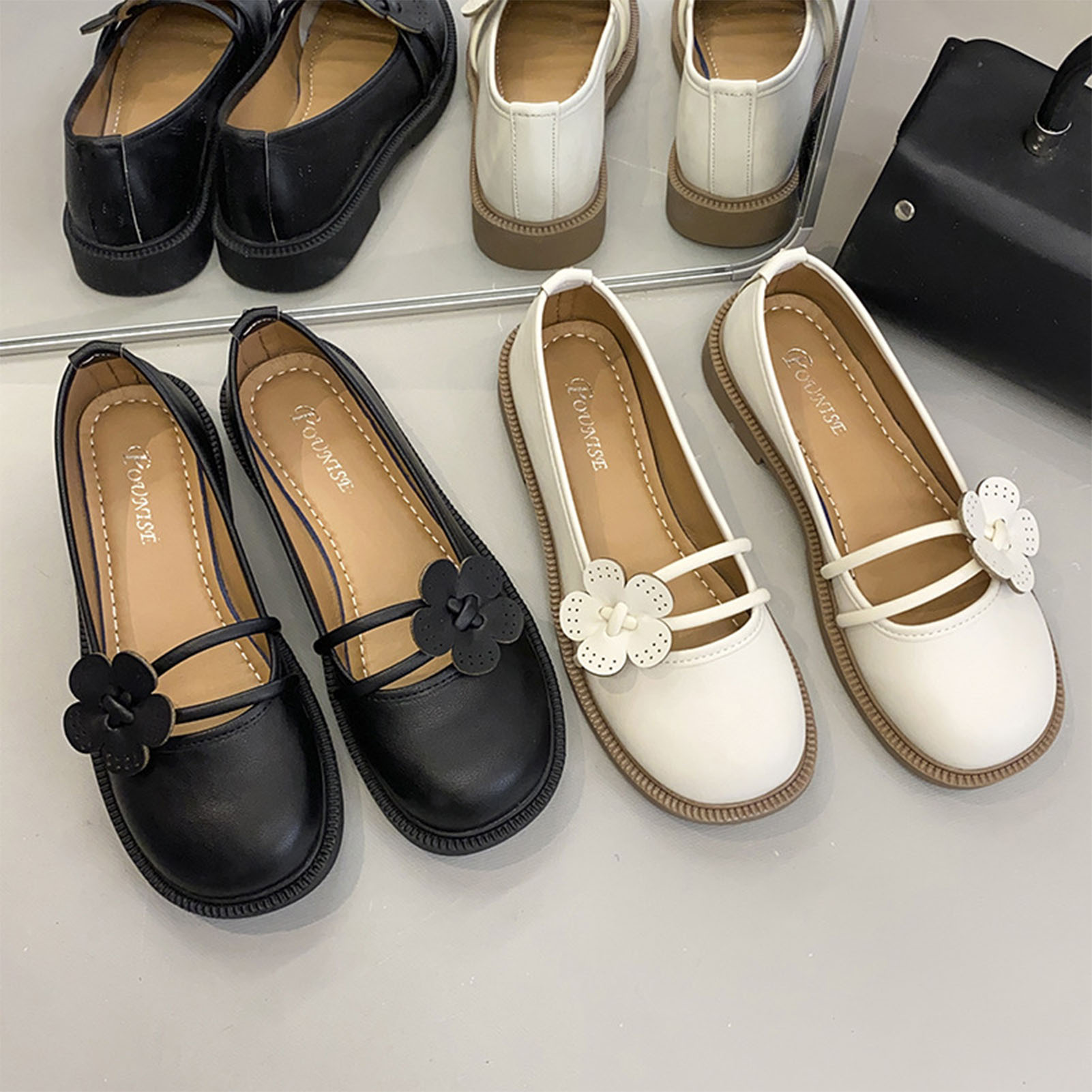 【Best Selling】2024 Retro Leather Shoes Low Heel Mary Jane Shoes for Women Shopee Malaysia
