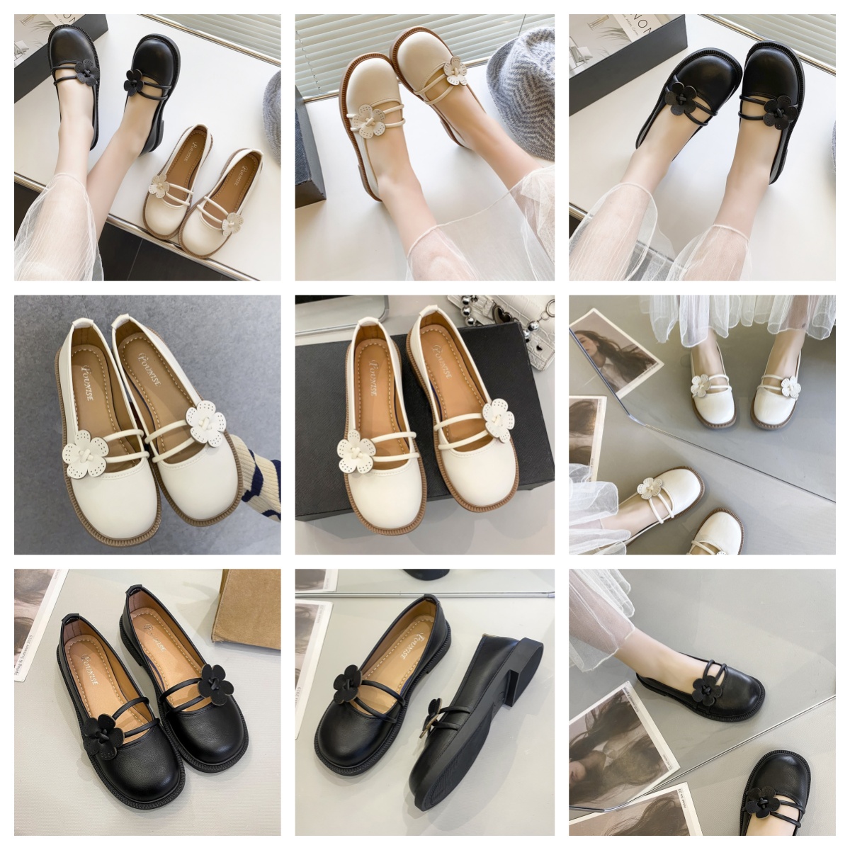 【Best Selling】2024 Retro Leather Shoes Low Heel Mary Jane Shoes for Women Shopee Malaysia