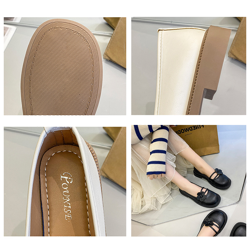 【Best Selling】2024 Retro Leather Shoes Low Heel Mary Jane Shoes for Women Shopee Malaysia
