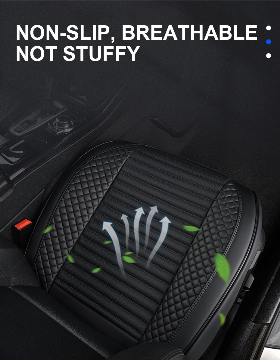 thumbnail image 2 of Autonet Black Breathable Car Seat Cushion | Universal Front Seat Protector With Storage Pocket 2 of 6