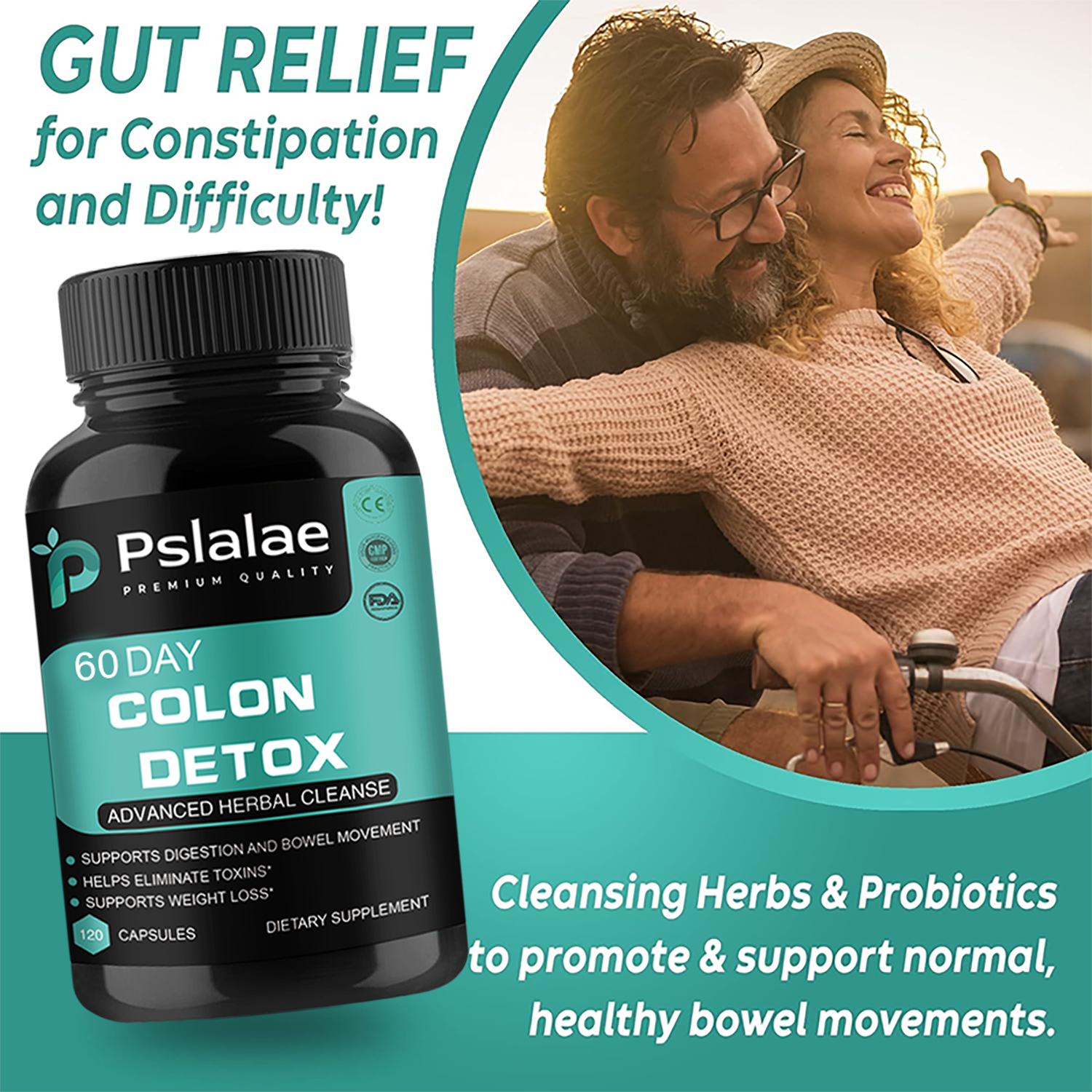 Pslalae-60 DAY COLON DETOX - with natural organic senna - for bowel ...