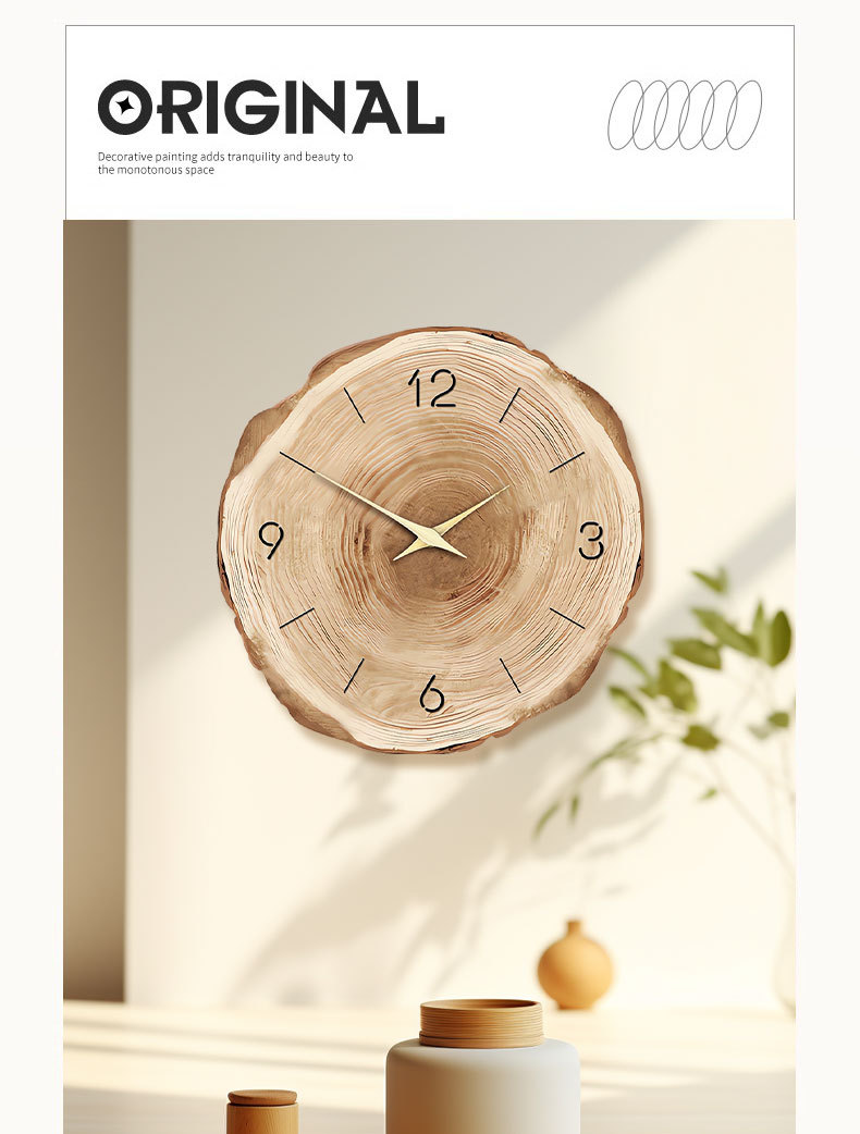 JAM DINDING BESAR RUANG TAMU WOOD GRAIN WALL CLOCK FOR LIVING ROOM ...