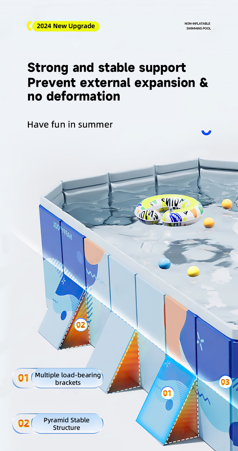 【Local Delivery】Foldable Non Inflatable Swimming Pool Kolam Lipat For ...