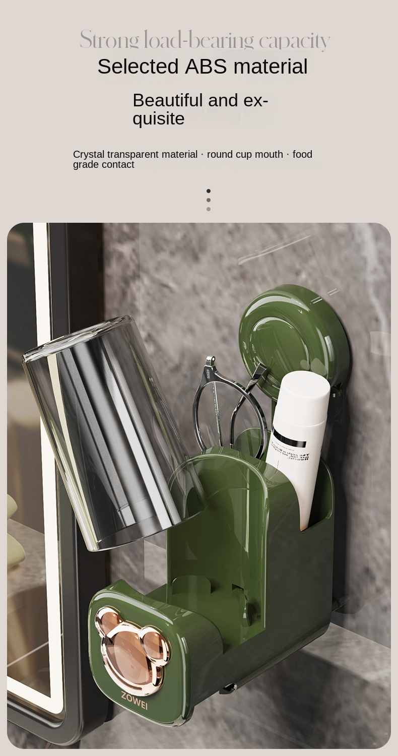 Household Toothbrush Rack Perforation-Free Toothbrush Tooth Cup Storage ...