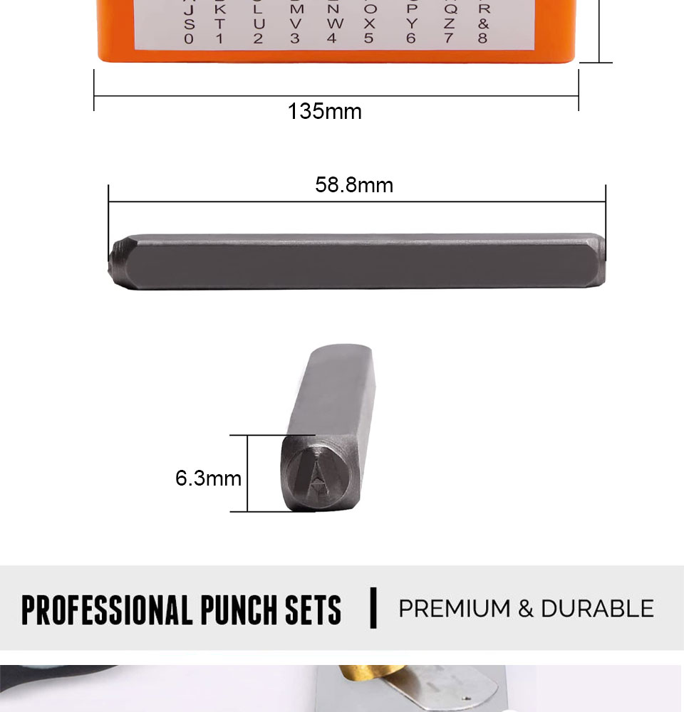 36-Piece 3mm Number & Capital Letter Stamp Set  A-Z & 0-9  Punch Perfect For Imprinting Metal Plastic Wood Leather.1 8 (3mm) I.462130725