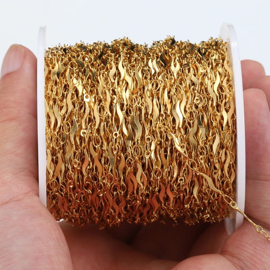 1Meter 2Meter Small Stainless Steel Curved Line Gold Chains for ...