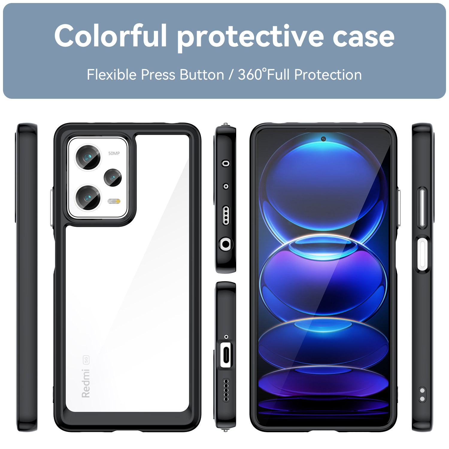 Case For Redmi Note 12 Pro Plus Case Hard Transparent Cover For Xiaomi ...