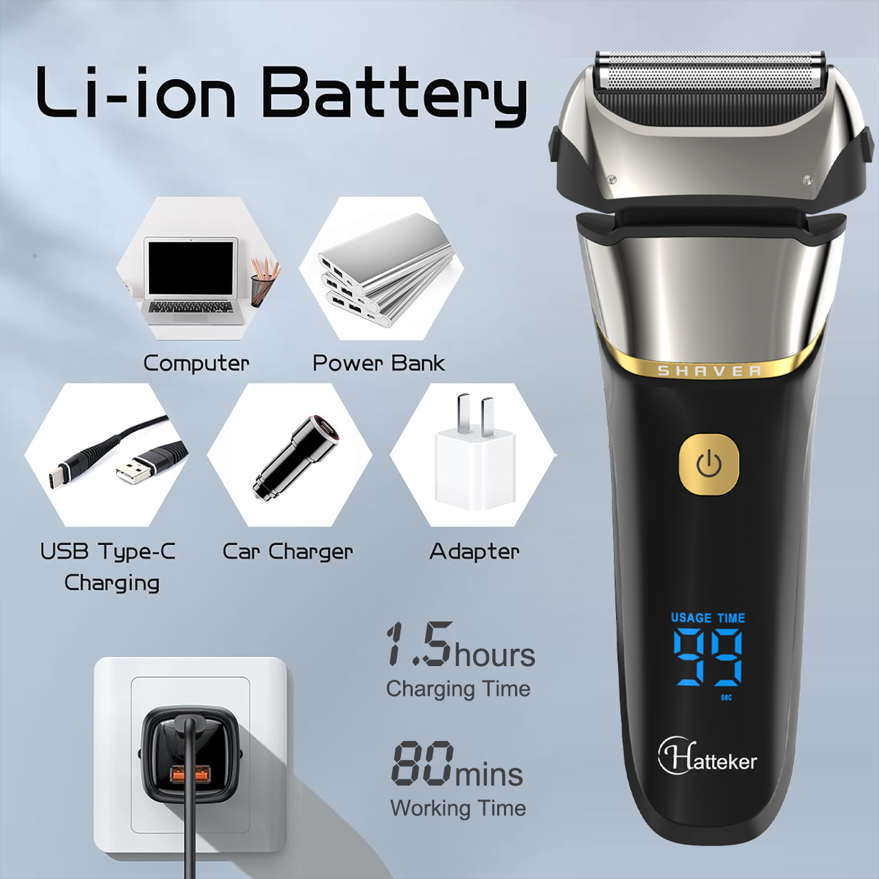 Hatteker Electric Shaver for Men Electric Razor for Men With Pop Up ...