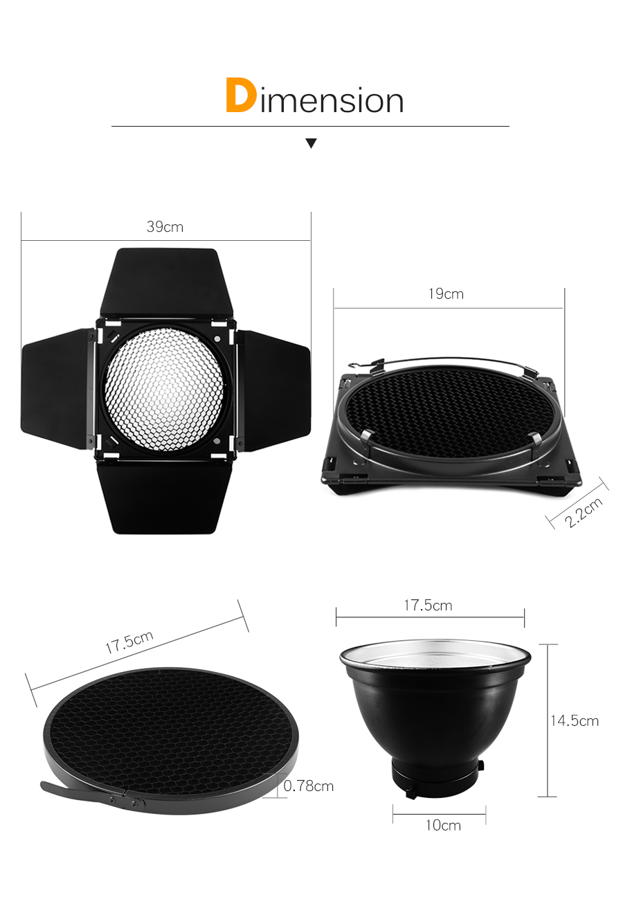 Walimex Pro Waben-Set für Standardreflektor 4 6 mm