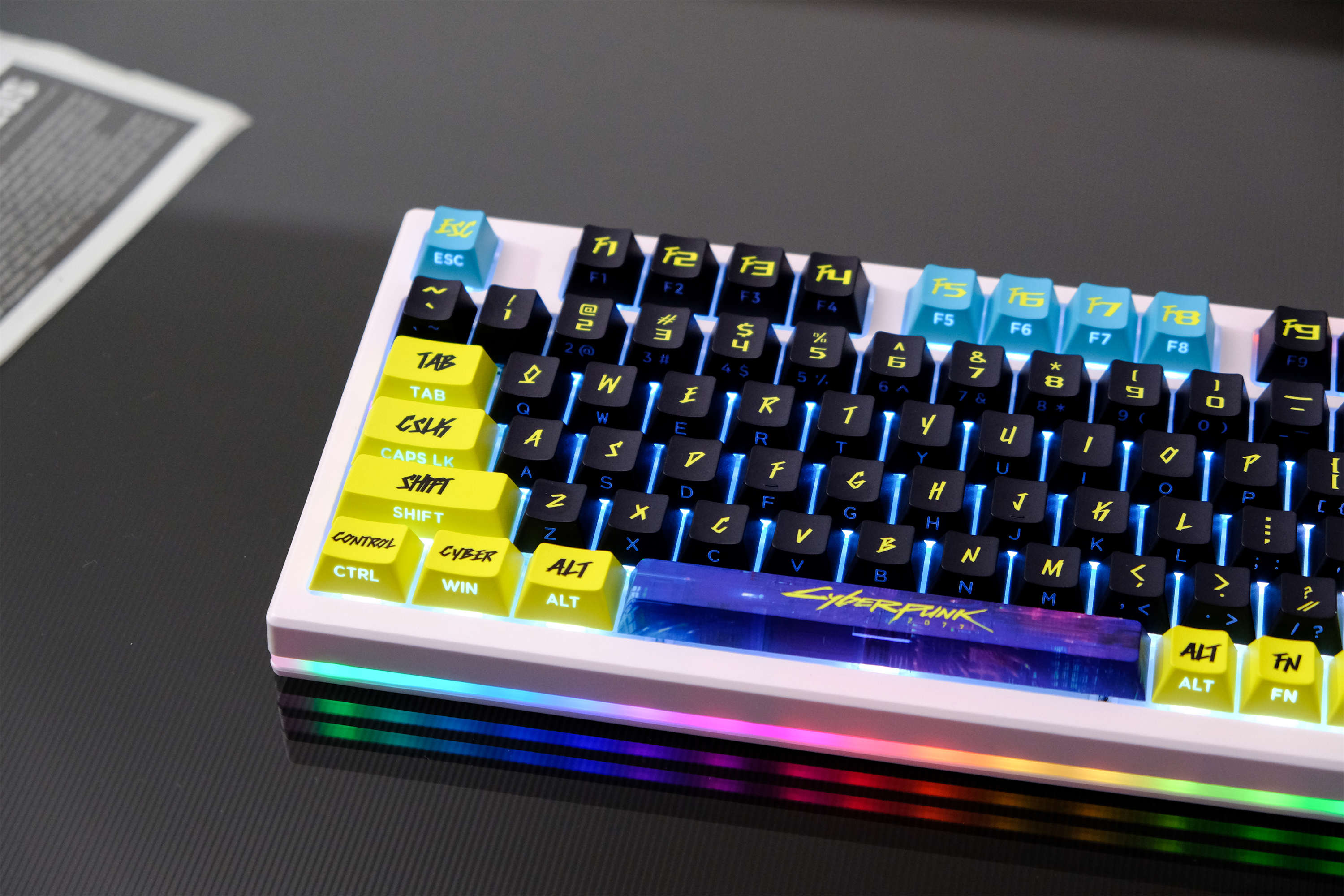 Cyberpunk Side light transmission Keycap 131 Keys PBT Material Cherry ...