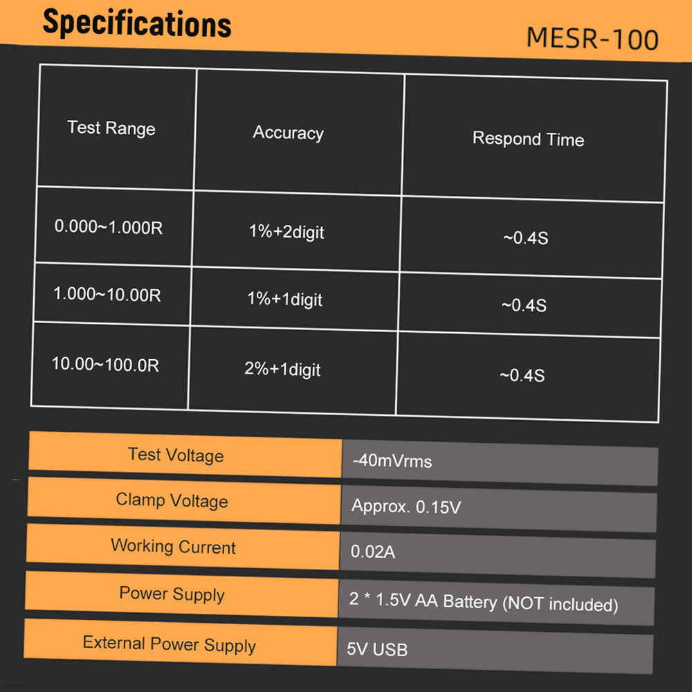 MESR-100 ESR Capacitor Tester Ohm Meter Professional Measuring Internal ...