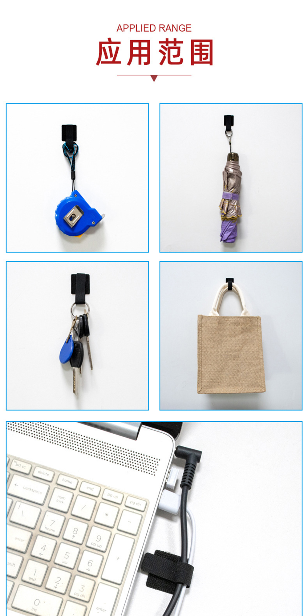 60PCS Reusable Cable Ties Fastening Wire Organizer Cord Rope Holder ...
