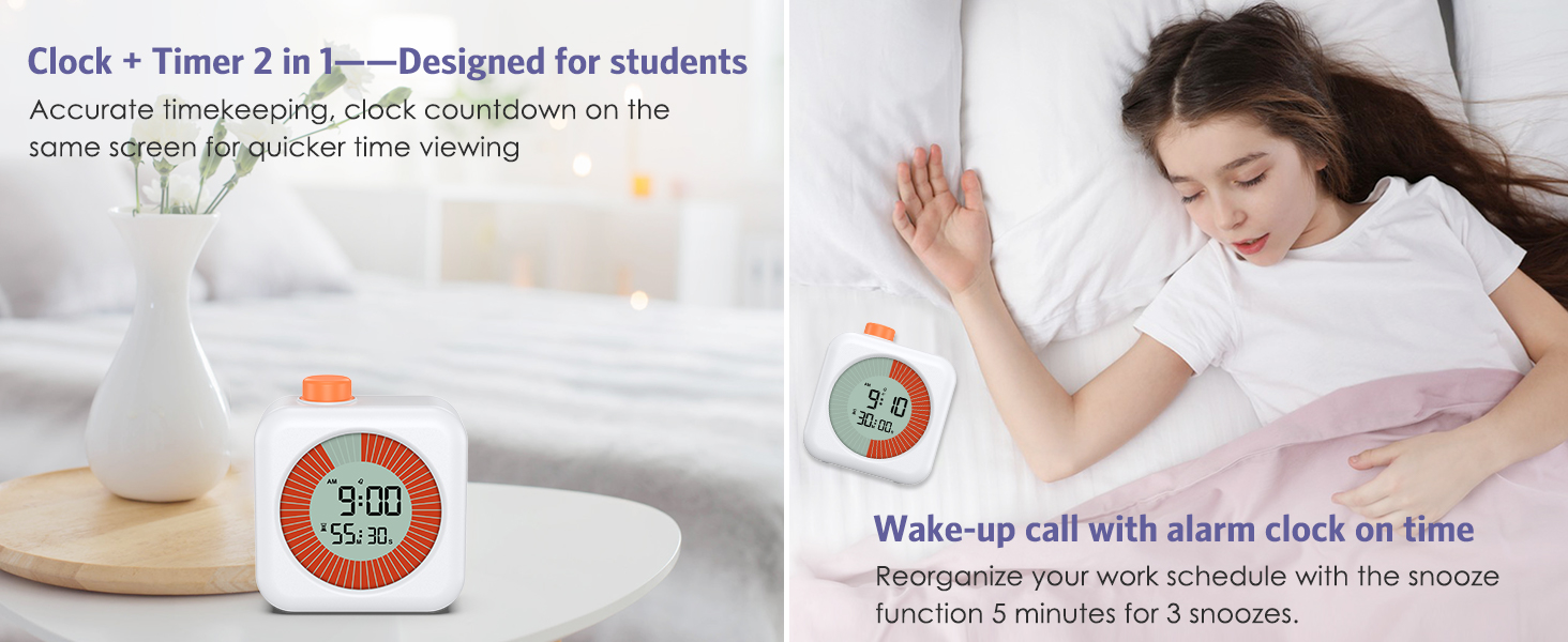 ORIA Portable Visual Digital Timer Clock Time Management Tool with 60 ...