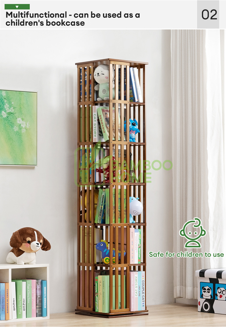 Rotating Bookshelf Storage rack 360 Degrees storage Bookshelf storage ...
