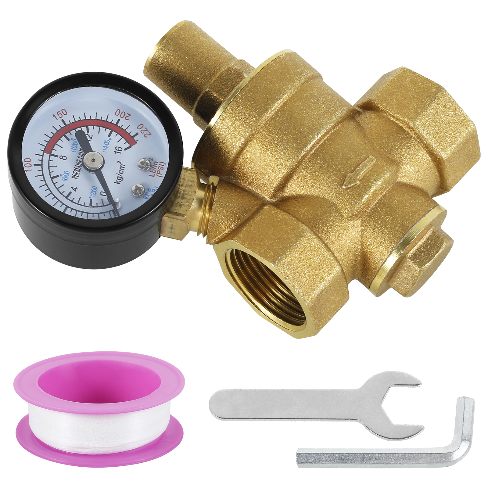 Water Pressure Reducer 3/4inch DN20/1/2 inch DN15 Brass Regulator Valve ...