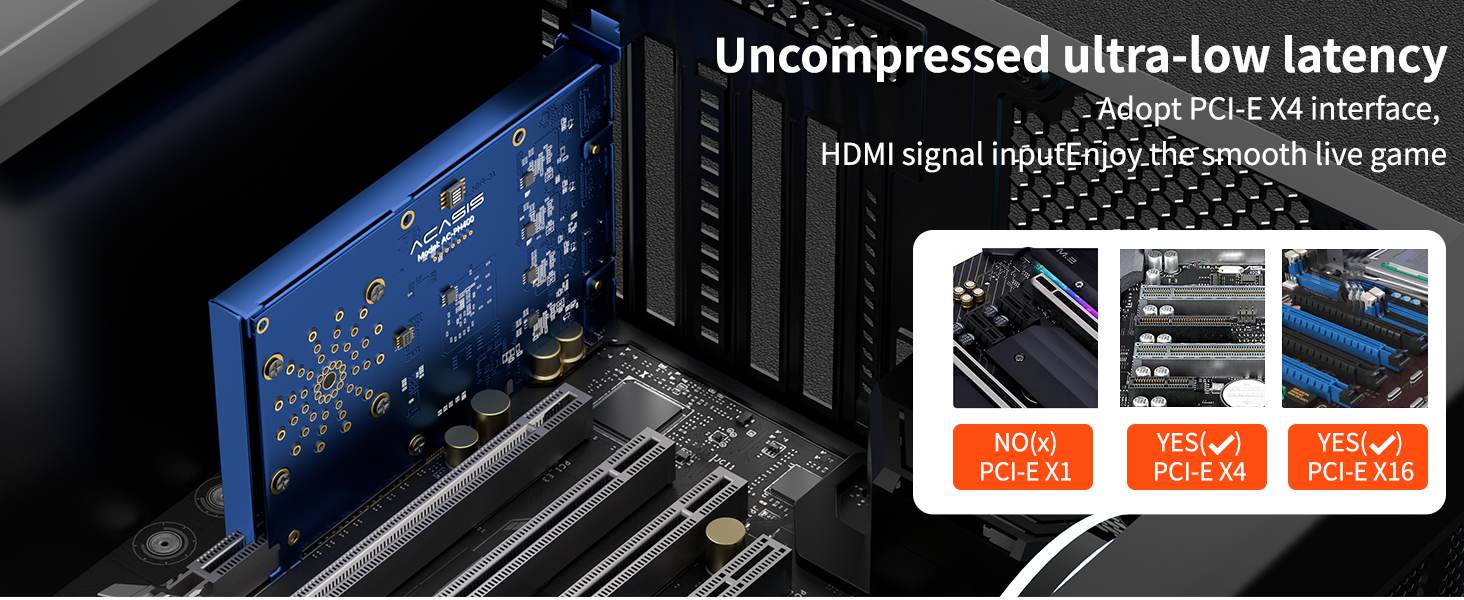 ACASIS 4 Channel HDMI Video Capture Card With Built-In Fan Cooling PCIE ...