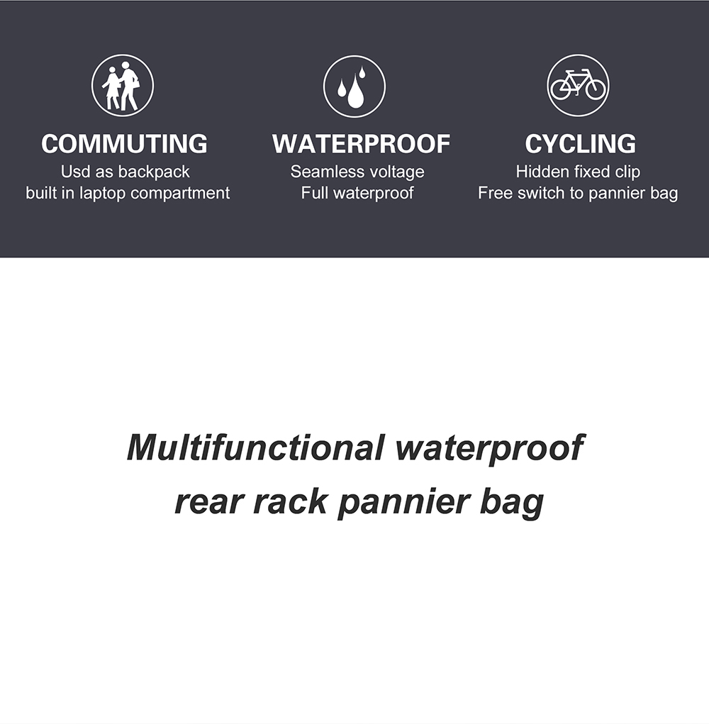 Rhinowalk Waterproof 27L Bike Bag for Cycling Adventures