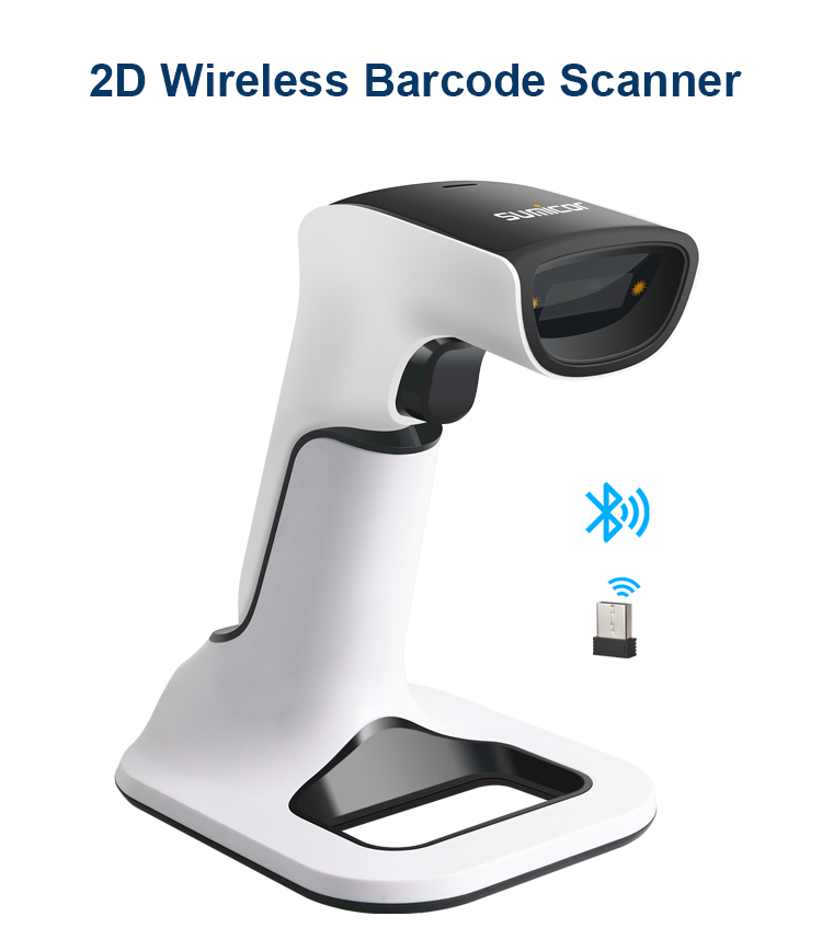 1D＆2D Bluetooth Wireless Barcode Scanner with Charging Stand, Cordless ...