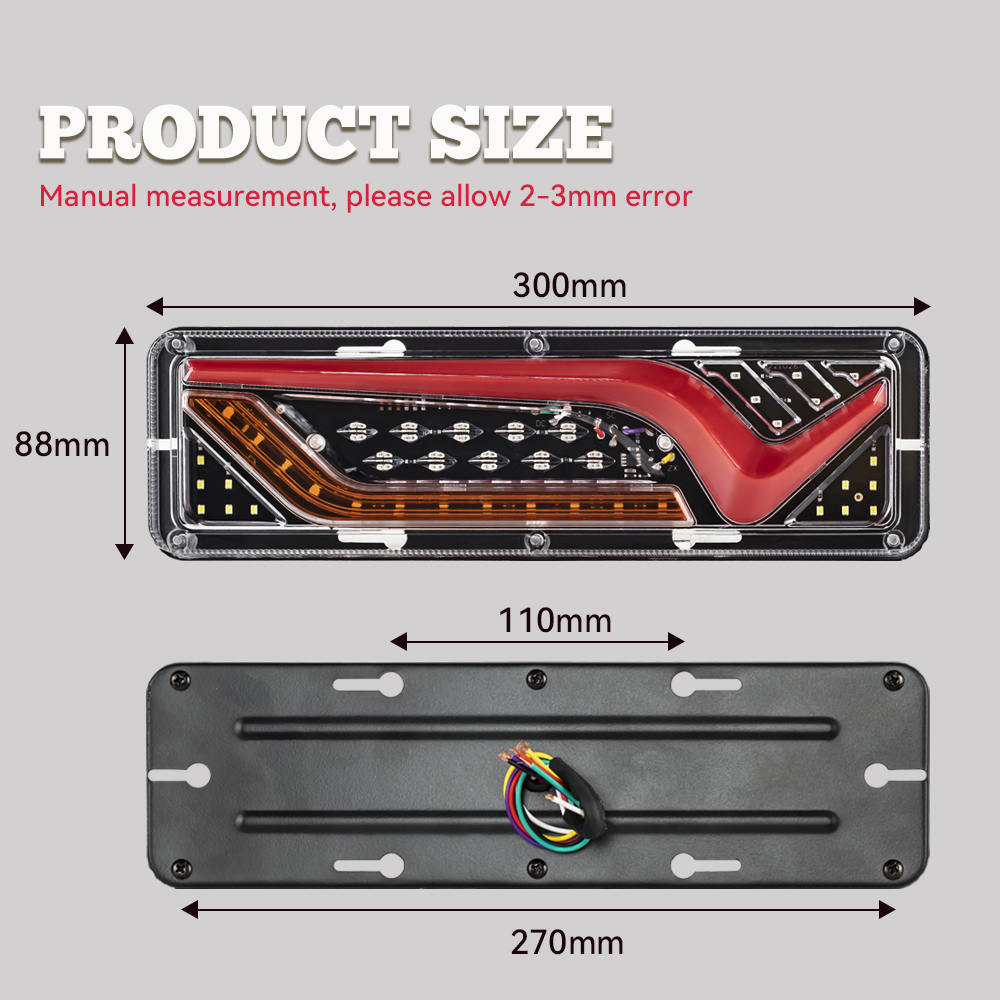 Tail Lights Trailer Rear Flashlight 12V 24V Truck ATV UTV Running Turn ...