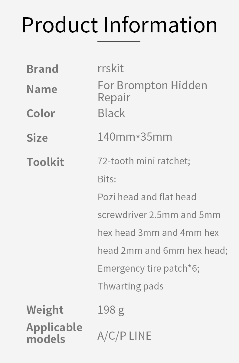 Brompton Bike Brompton Tube Hidden Tool Box, Compatible With For Brompton Accessories Frame Inner Storage Bag, 140Mm*35mm, Black(A Metal Tubes Bike Tool Box