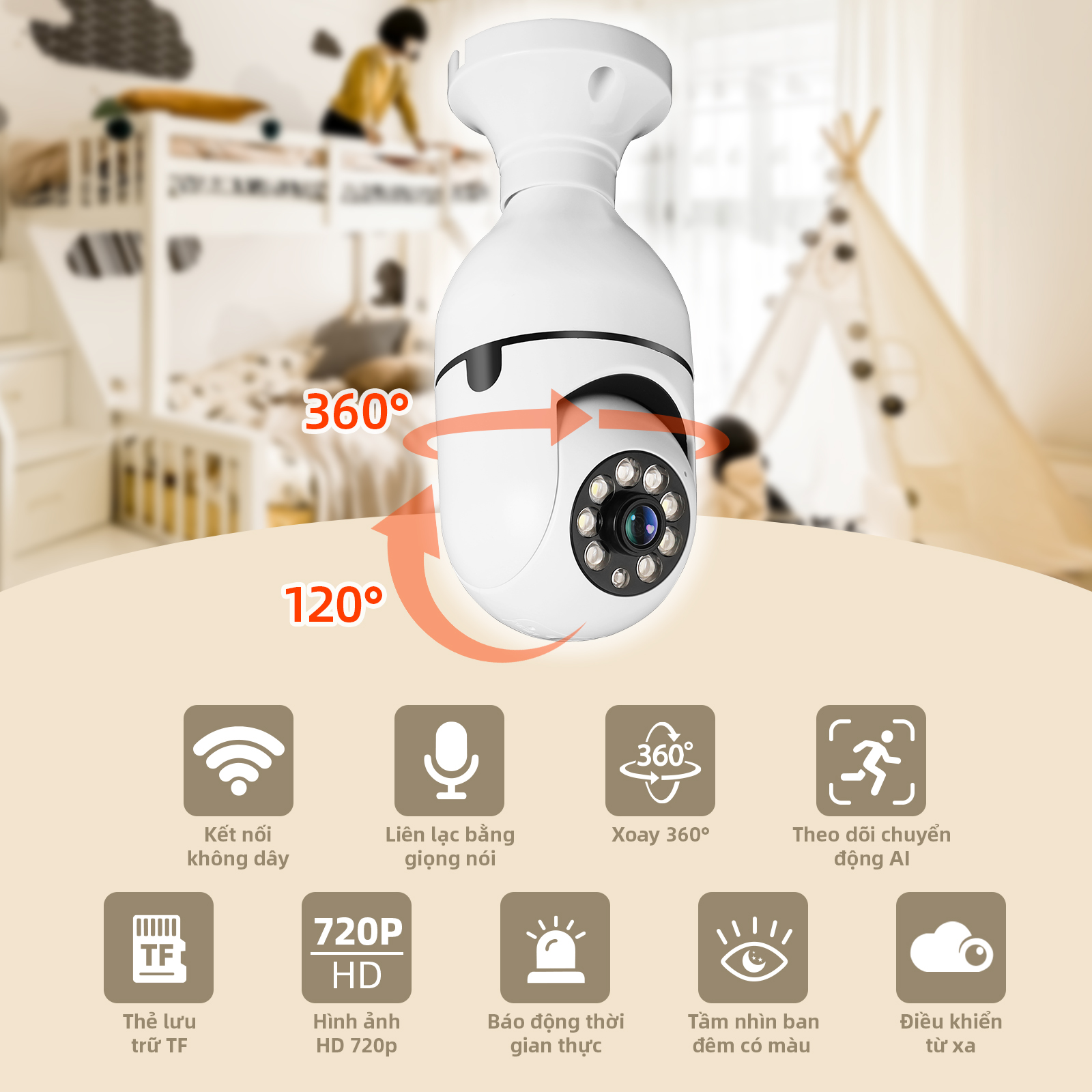 Goojodoq 2MP / 3MP QHD Wifi Camera Rotates 360 Degrees Outdoor Wireless ...