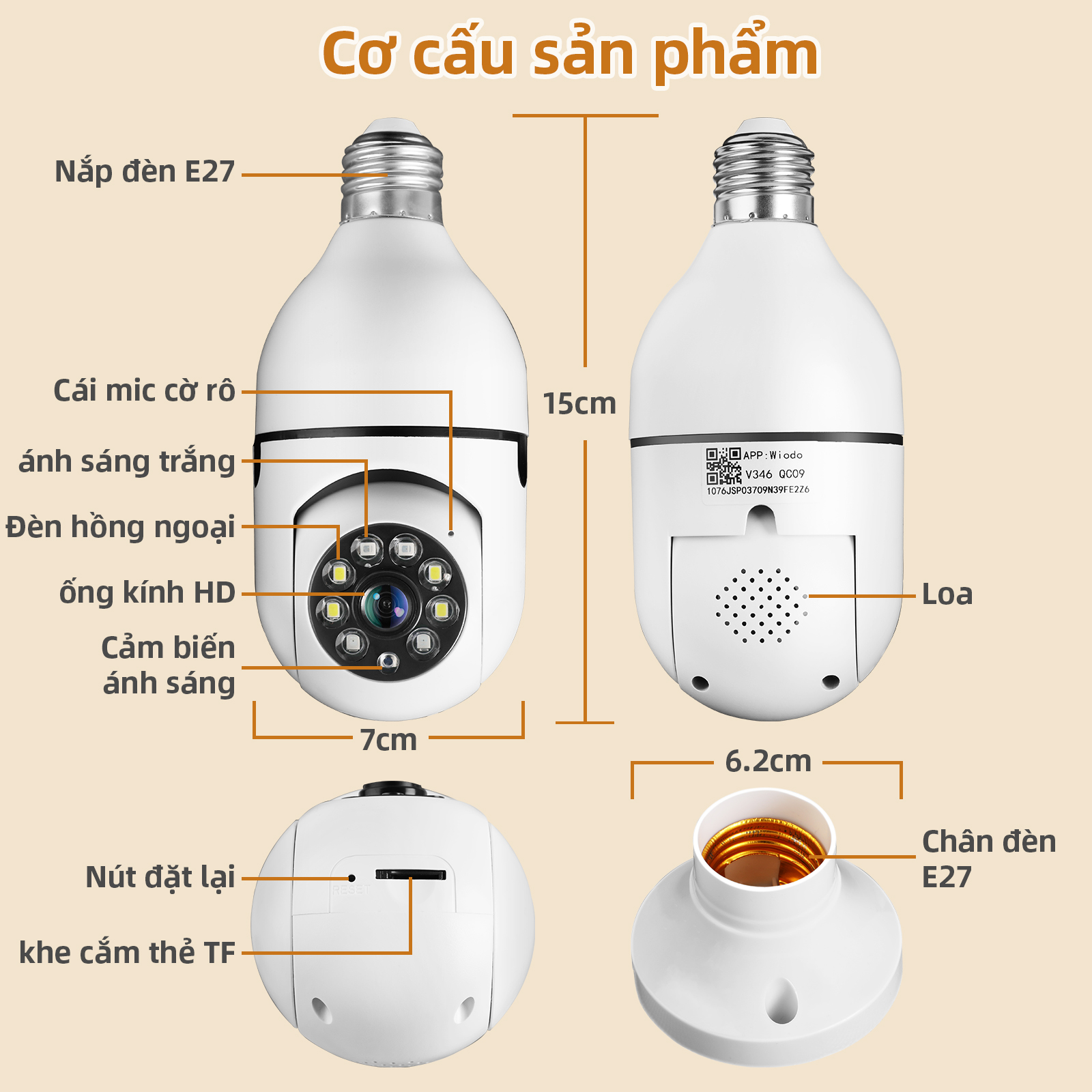 Goojodoq 2MP / 3MP QHD Wifi Camera Rotates 360 Degrees Outdoor Wireless ...