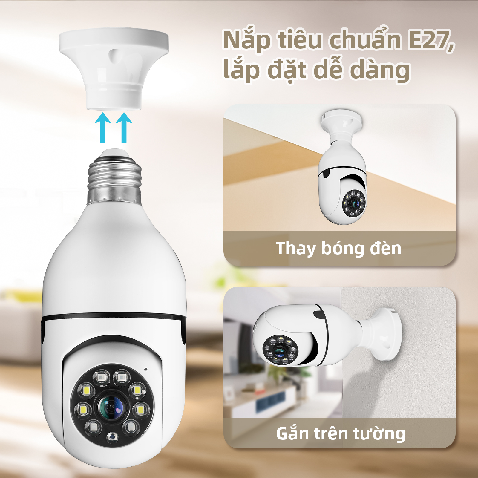 Goojodoq 2MP / 3MP QHD Wifi Camera Rotates 360 Degrees Outdoor Wireless ...