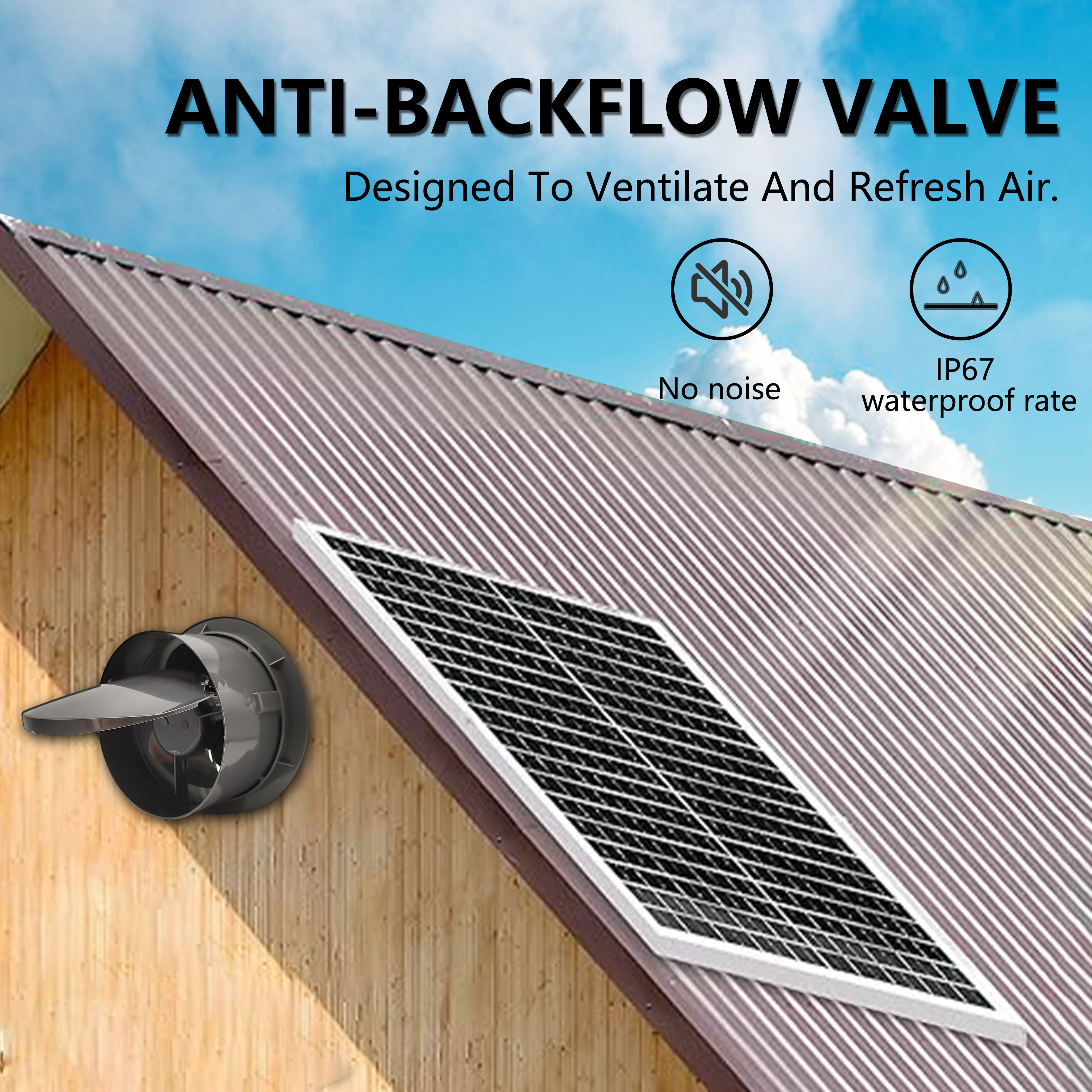 High-speed Exhaust Fan with Anti-Return Valve, Exhaust Fan for 6/8W ...