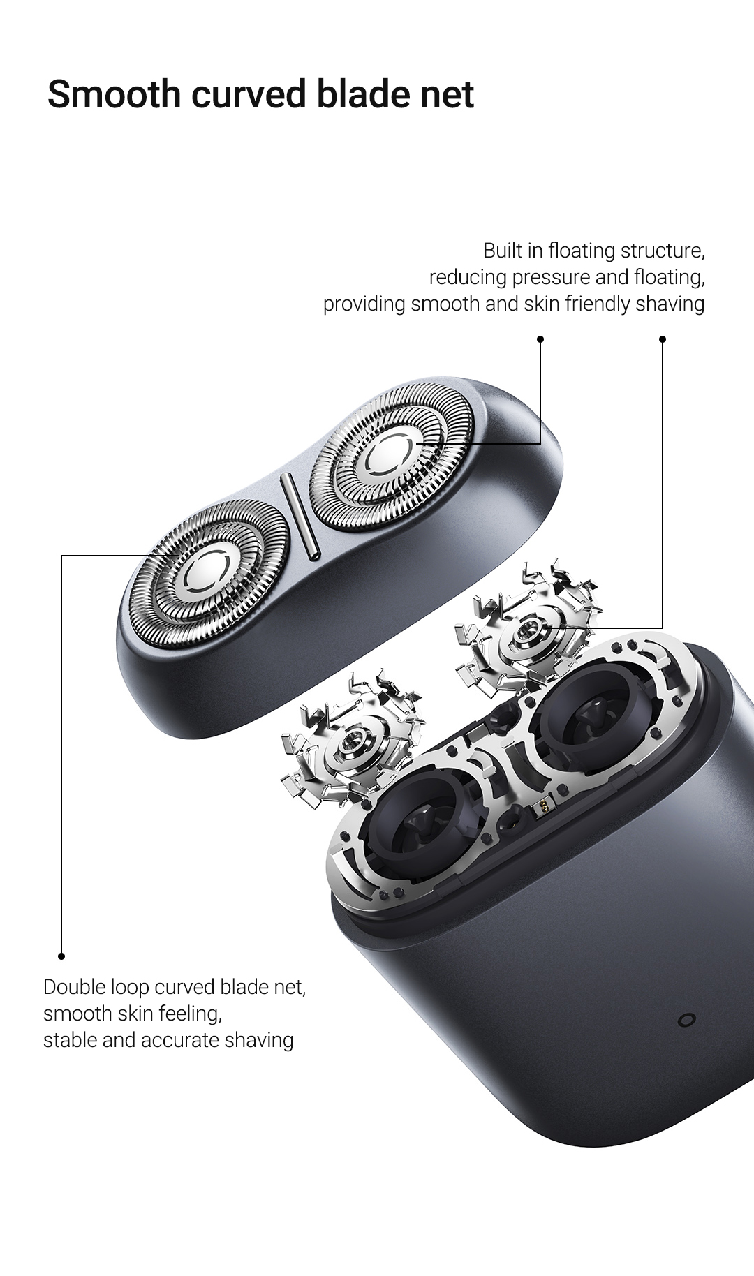 Xiaomi Mijia Electric Shaver S200, Intelligent Induction Start ...
