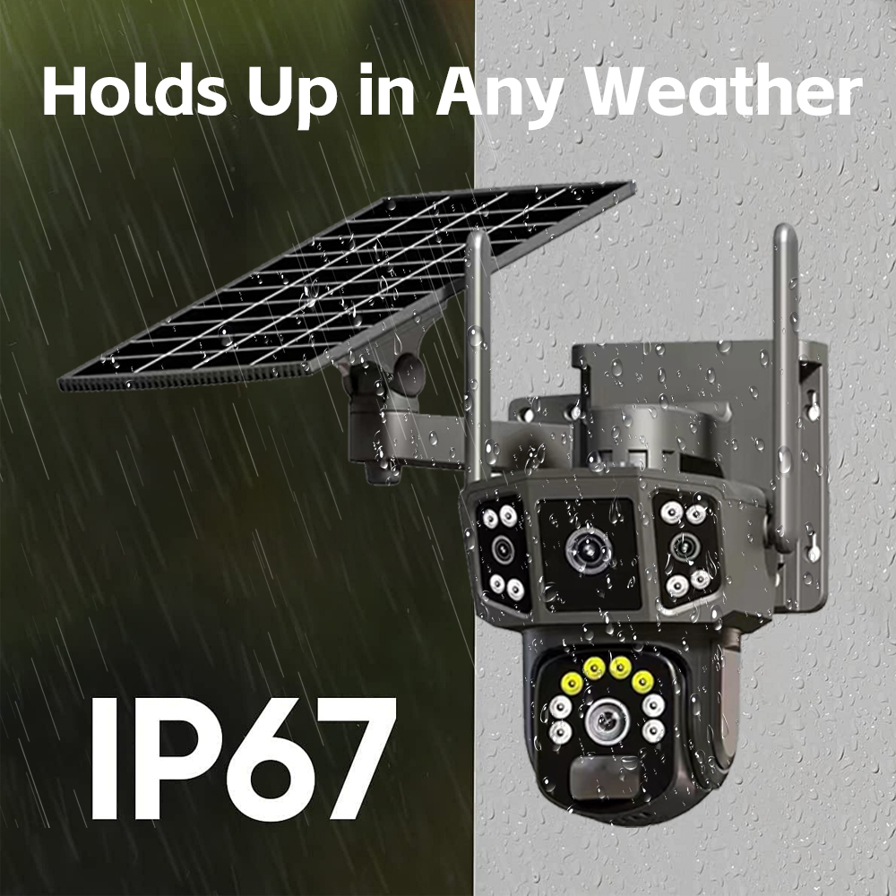 LLSEE v380 8MP 10x zoom 4K dual lens 4G SIM card solar camera WIFI ...