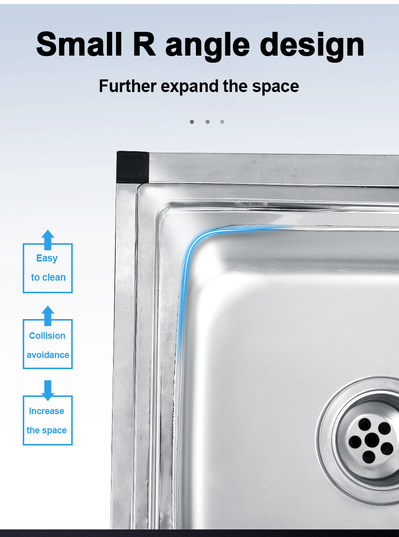 【Never rust】Sinki dapur 80*45*75cm 304 stainless steel kitchen sink ...