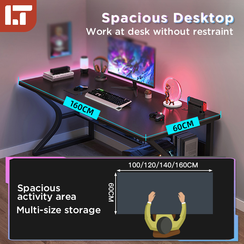 160CM Gaming Table Computer Table with cable management and cpu stand ...