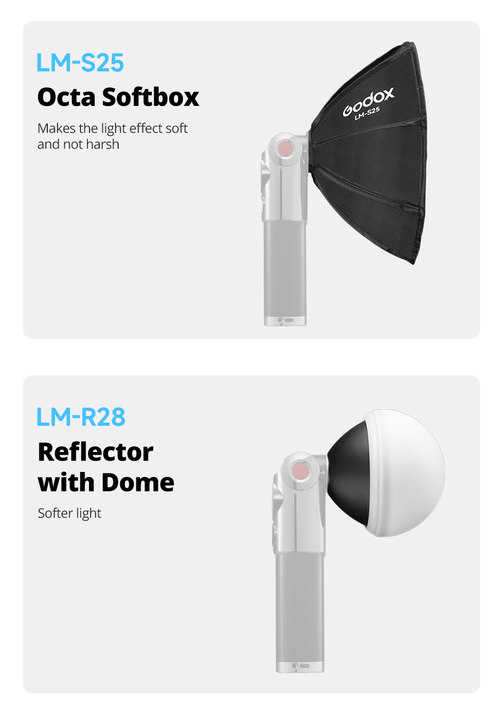 Godox Lux Master Accessories LM-S25 Octagonal Softbox LM-R27 Fan Type ...