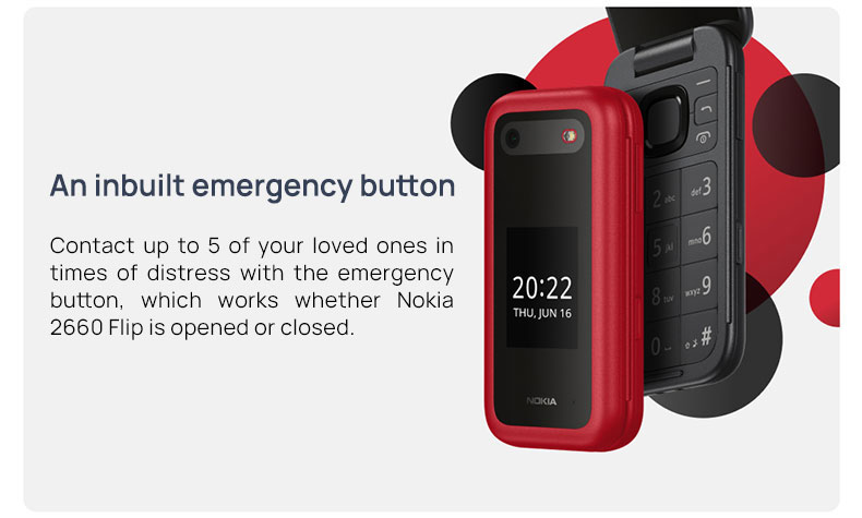 Nokia 2660 4G Flip Phone (2.8'' Sceen/Big Buttons/ Classic Clamshell ...