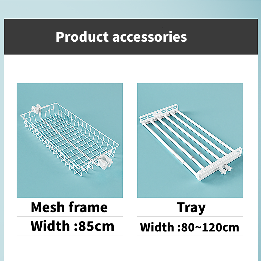 4V/4H+2Tray Stretchable Clothes Rod Telescopic Strong Steel Structure ...