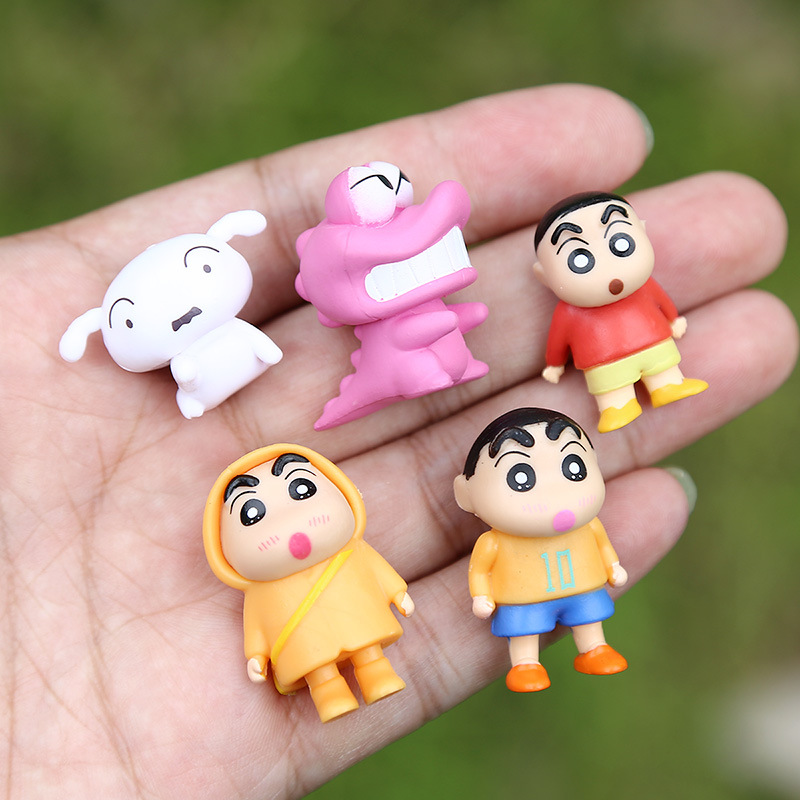 24pcs Set Cartoon Anime Crayon Shin-chan Figures Cos Ultraman Sakyamuni 