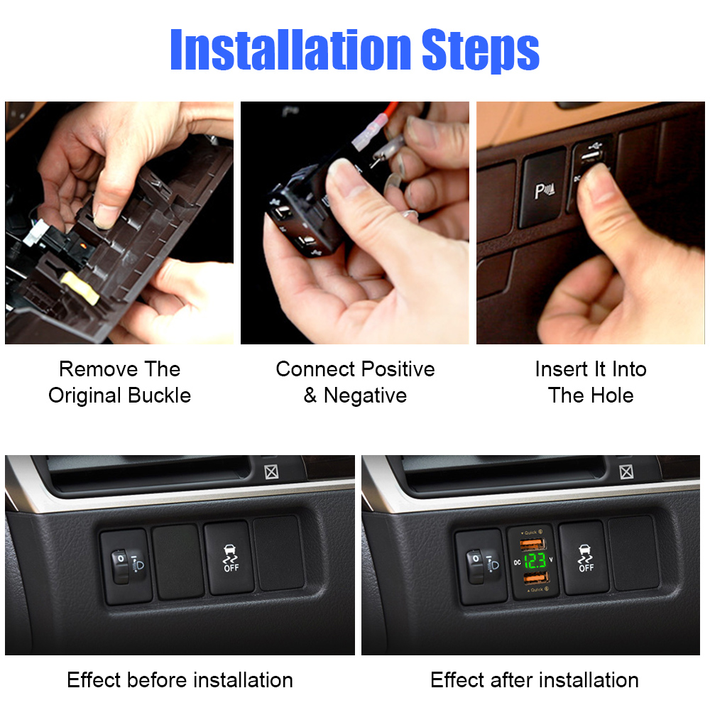 36W Car QC3.0 Fast Charger 12 V Dual USB Phone Socket Voltage