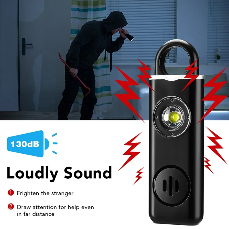 KIPRUN Noise Alarm Keychain, 130db Rechargeable Personal Alarm Keychain ...