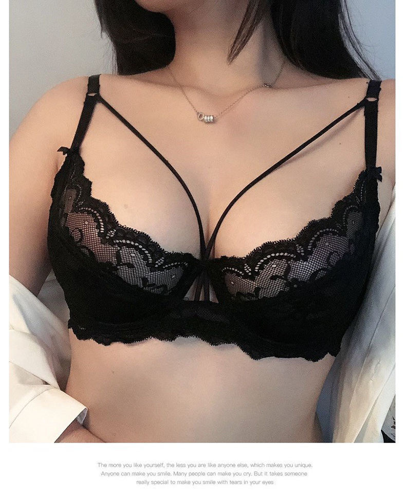 Bra full transparent large breasts show small ultra-thin lace sexy bra ...