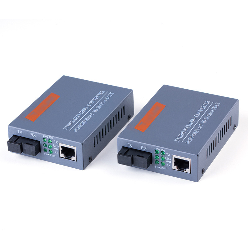 Gigabit Fiber Optic Media Converter LAN RJ45 1Gbps HTB-GS-03 1000Mbps ...