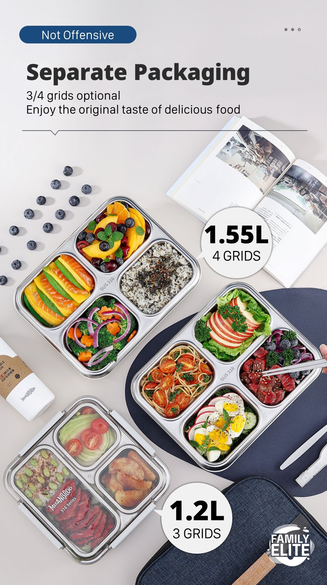 【MY STOCK】Finland MISANBROO 316 Stainless Steel Insulated Lunch Box For