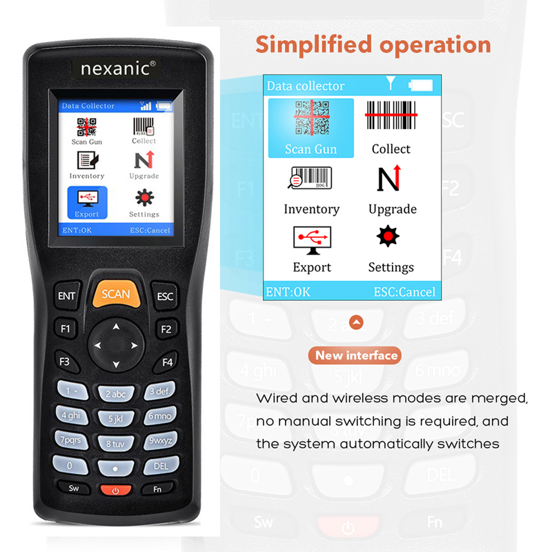 Nexanic PDT3309 Wireless Bar code Scanner Portable Inventory Device USB ...