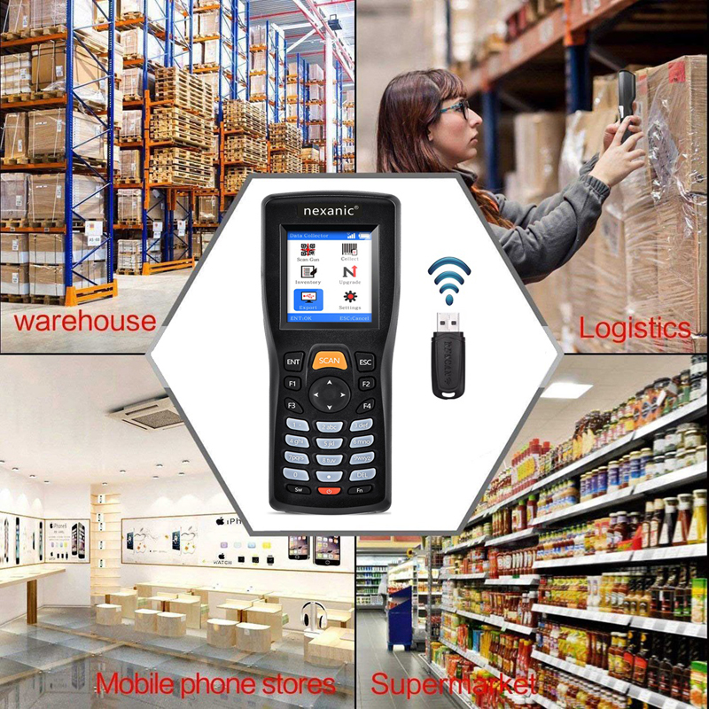 Nexanic PDT3309 Wireless Bar code Scanner Portable Inventory Device USB ...